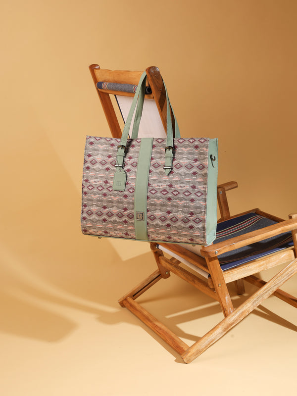 Texas Business Tote Bag | Premium Handcrafted Jute Shoulder Bag for Professionals & Office Essentials Mint Fresh