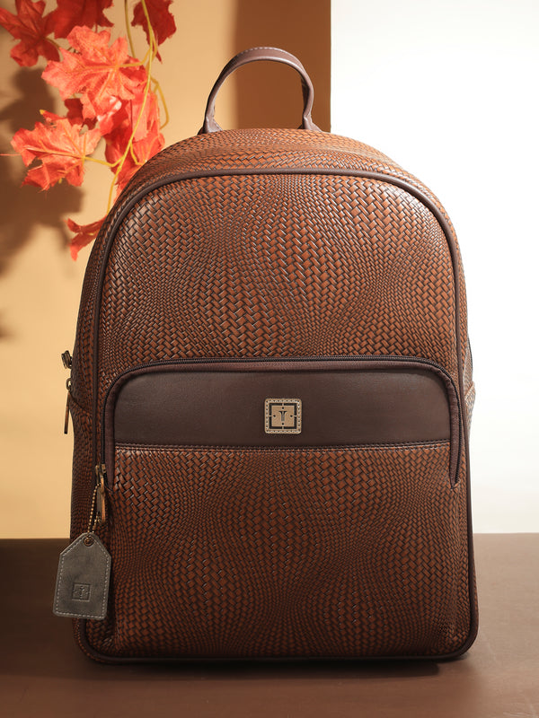 TEXAS Aura Premium Designer vegan leager Laptop Backpack | Fits 15.6-Inch Laptop, 14L Capacity
