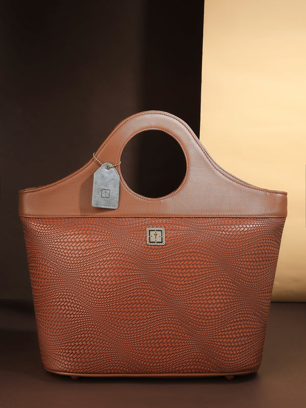 TEXAS Basket Women Handcrafted Designer Handbag for Women with Adjustable and Detachable Sling Strap | Vegan Leather Handbag Copper Basket