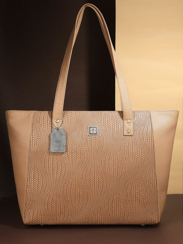 TEXAS Charm - Women's Handcrafted Tote Bag | Premium Vegan Leather, Spacious Shoulder Bag for Office, Travel & College | Fits Up to 15" Laptop .. cold cappuccino