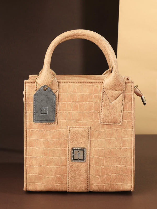 TEXAS Bold Mini Women’s Premium Vegan Leather Box Sling Bag | Stylish Party Clutch with Card & Cash Pockets | Elegant Gift for Girls/Women .. Blush Nude