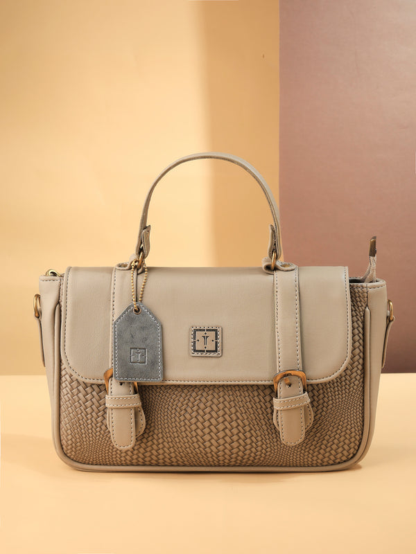 TEXAS Elara Woven-Texture Vegan Leather Sling Satch